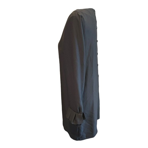 Banana Republic Dress sz 6 Black Long Sleeve Ruffle Classic Career Shift a28 - Picture 7 of 13